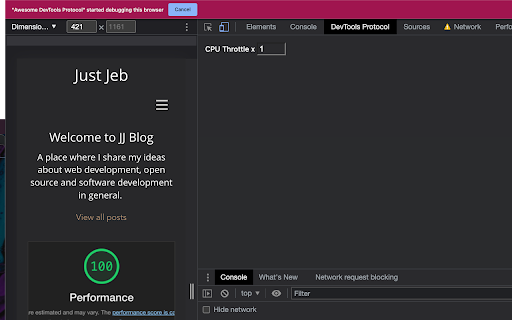 Awesome DevTools Protocol  from Chrome web store to be run with OffiDocs Chromium online