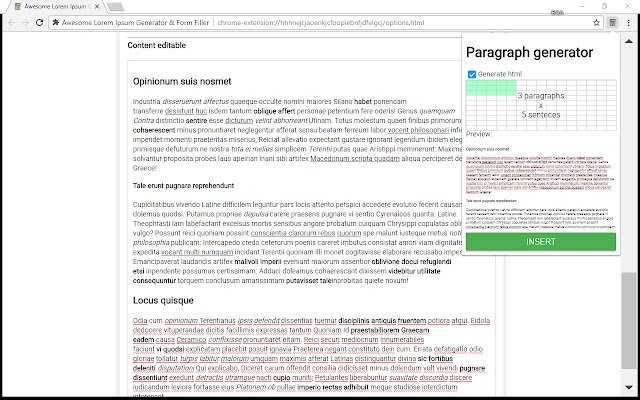 Awesome Lorem Ipsum Generator  Form Filler  from Chrome web store to be run with OffiDocs Chromium online