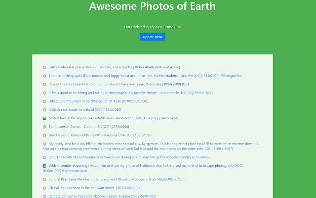 Чудові фотографії Землі з веб-магазину Chrome, які можна запускати за допомогою OffiDocs Chromium онлайн