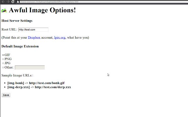 Awful Images  from Chrome web store to be run with OffiDocs Chromium online