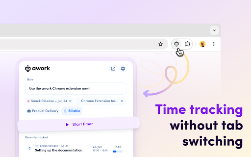 awork Timer Extension  from Chrome web store to be run with OffiDocs Chromium online