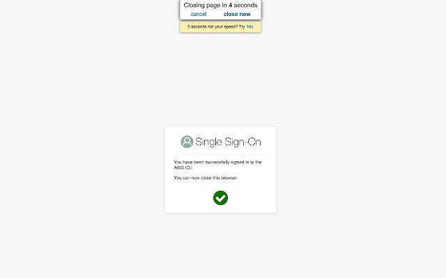 AWS CLI-authenticatiepagina Auto Closer vanuit de Chrome-webwinkel om te worden uitgevoerd met OffiDocs Chromium online