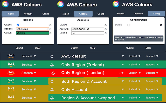 AWS Colors aus dem Chrome-Webshop soll mit OffiDocs Chromium online ausgeführt werden