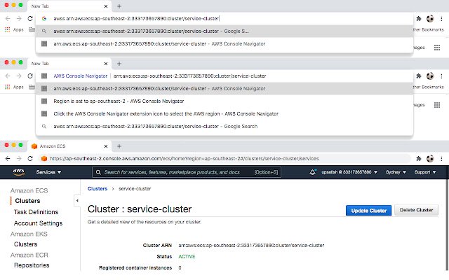 AWS Console Navigator din magazinul web Chrome va fi rulat cu OffiDocs Chromium online