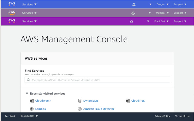 AWS Navbar Region Color  from Chrome web store to be run with OffiDocs Chromium online