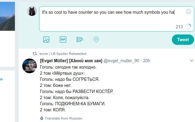 Awsome Twitter Counter  from Chrome web store to be run with OffiDocs Chromium online