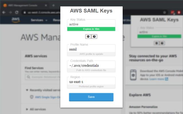 Kunci SAML AWS daripada kedai web Chrome untuk dijalankan dengan OffiDocs Chromium dalam talian