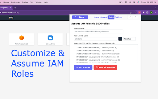AWS SSO Extender  from Chrome web store to be run with OffiDocs Chromium online