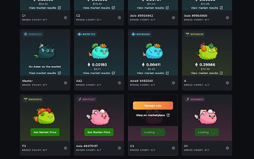 Axie Price Extension  from Chrome web store to be run with OffiDocs Chromium online