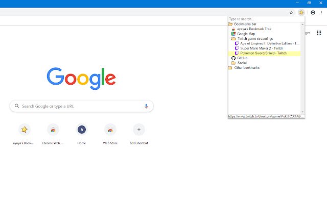 ayayas Bookmark Tree  from Chrome web store to be run with OffiDocs Chromium online