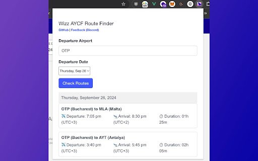 AYCF Route Finder  from Chrome web store to be run with OffiDocs Chromium online