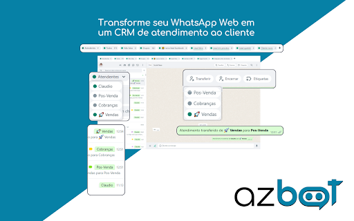 Azbot CRM  from Chrome web store to be run with OffiDocs Chromium online