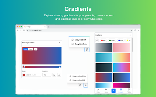 AzColor Color Picker  Palette Generator  from Chrome web store to be run with OffiDocs Chromium online