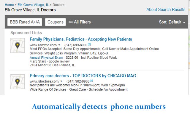 Azerics Click to Dial  from Chrome web store to be run with OffiDocs Chromium online
