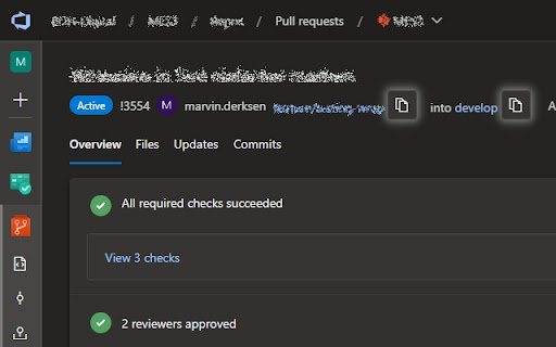 Azure DevOps — Copy branch name  from Chrome web store to be run with OffiDocs Chromium online