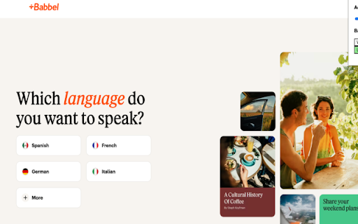 Babbel Learn Languages for Chrome  from Chrome web store to be run with OffiDocs Chromium online