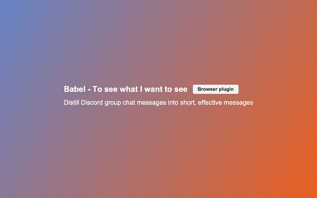 Babel x Discord Plugin  from Chrome web store to be run with OffiDocs Chromium online