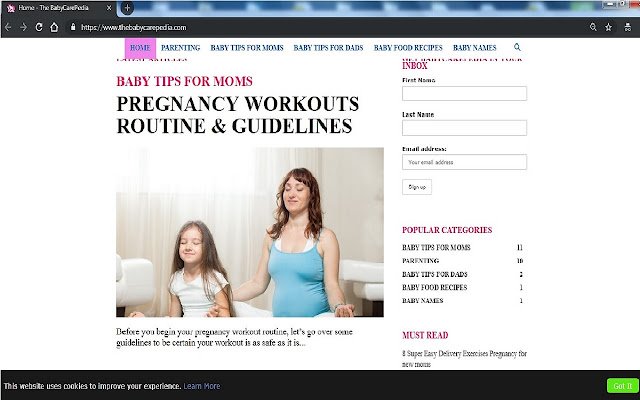 Baby care pregnancy  from Chrome web store to be run with OffiDocs Chromium online