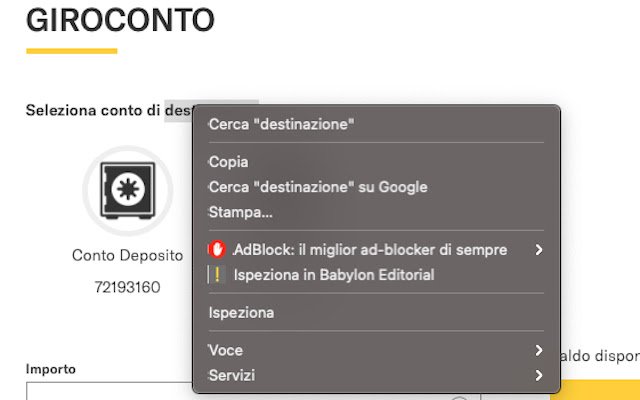 Babylon Inspector dal negozio web di Chrome può essere eseguito con OffiDocs Chromium online