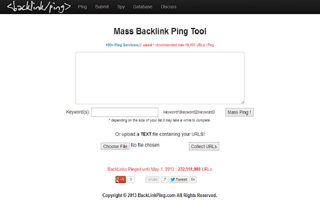 BackLink Mass Ping dari toko web Chrome untuk dijalankan dengan OffiDocs Chromium online