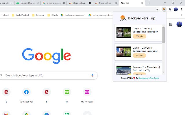 Biyahe ng mga Backpackers mula sa Chrome web store na tatakbo sa OffiDocs Chromium online