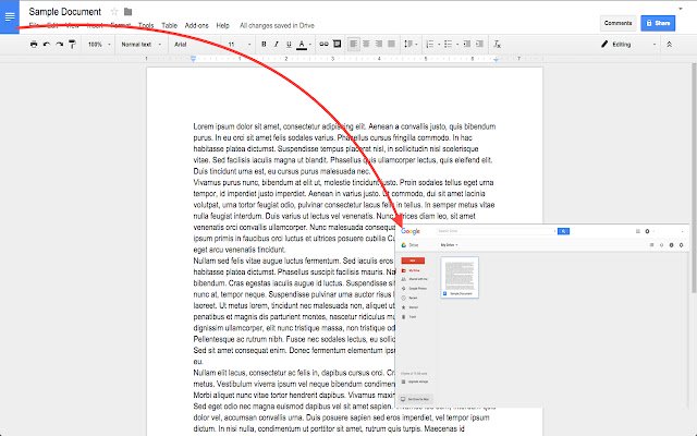 Back to Drive  from Chrome web store to be run with OffiDocs Chromium online