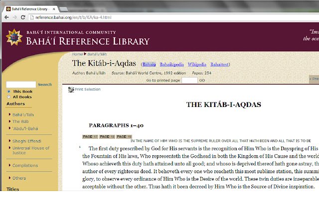 Bahai Reference Library Wiki Overlay from Chrome web store to be run with OffiDocs Chromium online Bahai Reference Library Wiki Overlay from Chrome web store to be run with OffiDocs Chromium online