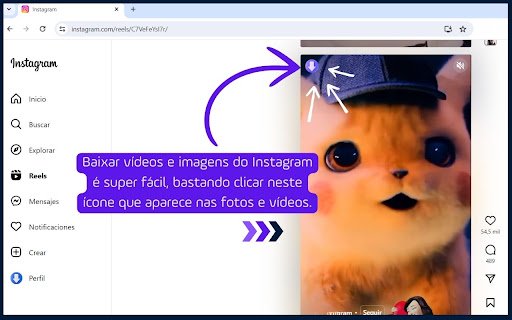 Baixar video do Instagram  from Chrome web store to be run with OffiDocs Chromium online