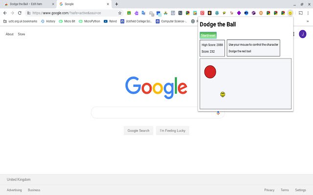 Ball Dodge Game Vermeiden Sie den roten Ball aus dem Chrome-Webshop, der mit OffiDocs Chromium online ausgeführt werden soll