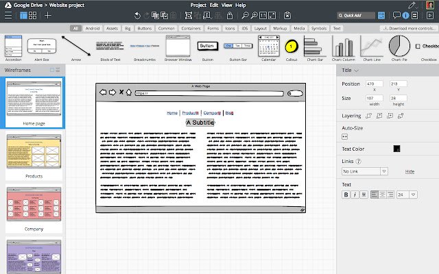 Balsamiq Wireframes (FREE TRIAL)  from Chrome web store to be run with OffiDocs Chromium online