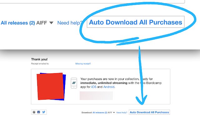 Bandcamp Auto Downloader dari kedai web Chrome untuk dijalankan dengan OffiDocs Chromium dalam talian