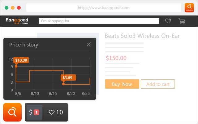 Banggood Price Tracker ze sklepu internetowego Chrome do uruchomienia z OffiDocs Chromium online