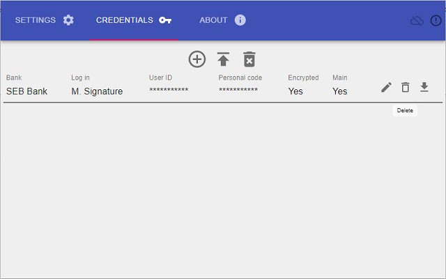 Bank credentials  from Chrome web store to be run with OffiDocs Chromium online