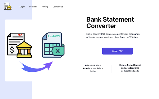 Bank Statement Converter  from Chrome web store to be run with OffiDocs Chromium online