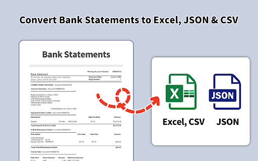 Bank Statement Converter Convert From PDF to Excel  CSV  from Chrome web store to be run with OffiDocs Chromium online