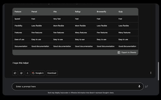 Bard2PDF  from Chrome web store to be run with OffiDocs Chromium online