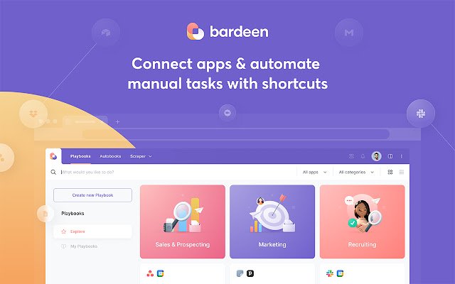 Bardeen automate workflows with one click  from Chrome web store to be run with OffiDocs Chromium online