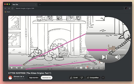 Barra de progresso no youtube Gatinho <3™  from Chrome web store to be run with OffiDocs Chromium online