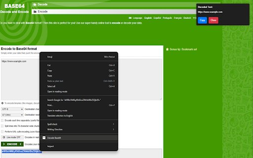 Base64 Decoder  from Chrome web store to be run with OffiDocs Chromium online