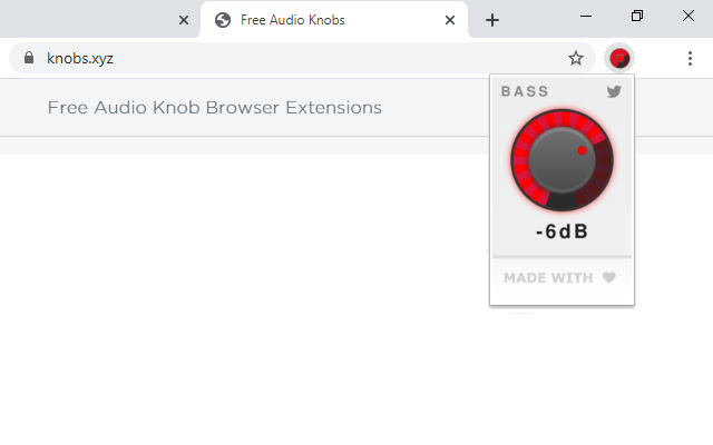 BassKnob ze sklepu internetowego Chrome do uruchomienia z OffiDocs Chromium online
