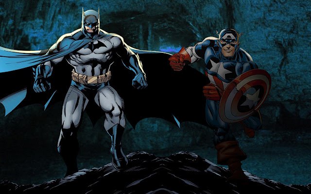 Batman Captain America Small dal web store di Chrome verrà eseguito con OffiDocs Chromium online