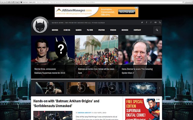 Batman News từ cửa hàng Chrome trực tuyến sẽ được chạy với OffiDocs Chromium trực tuyến