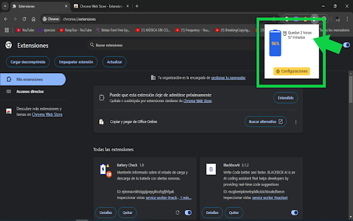 Battery Check  from Chrome web store to be run with OffiDocs Chromium online