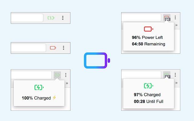 Batterij-informatie uit de Chrome-webwinkel, uit te voeren met OffiDocs Chromium online