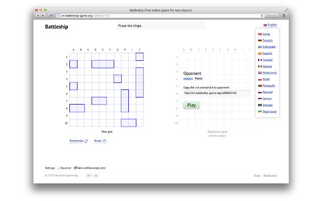 Battleship  from Chrome web store to be run with OffiDocs Chromium online