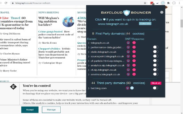 Baycloud Bouncer ze sklepu internetowego Chrome do uruchomienia z OffiDocs Chromium online