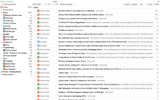 BazQux Reader Your RSS Feed Reader  from Chrome web store to be run with OffiDocs Chromium online