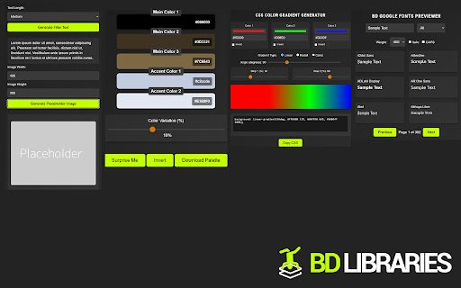 BDLibraries Web Builder Tools  from Chrome web store to be run with OffiDocs Chromium online