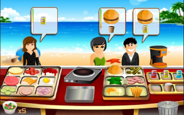 Chrome ウェブストアの Beach Restaurant が OffiDocs Chromium online で運営される