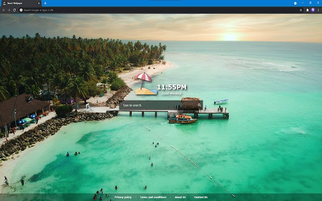 Chrome 网上商店的海滩壁纸将与 OffiDocs Chromium 在线运行